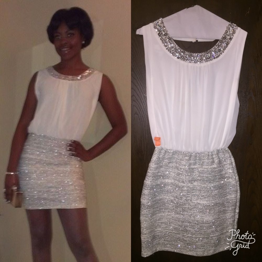 Short White & Silver Dress